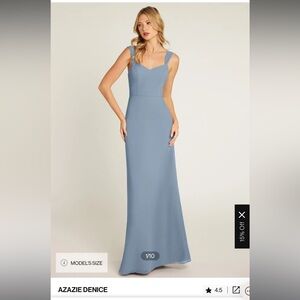 Azazie Denise Dusty Blue Bridesmaid Dress Size 2 - Like new